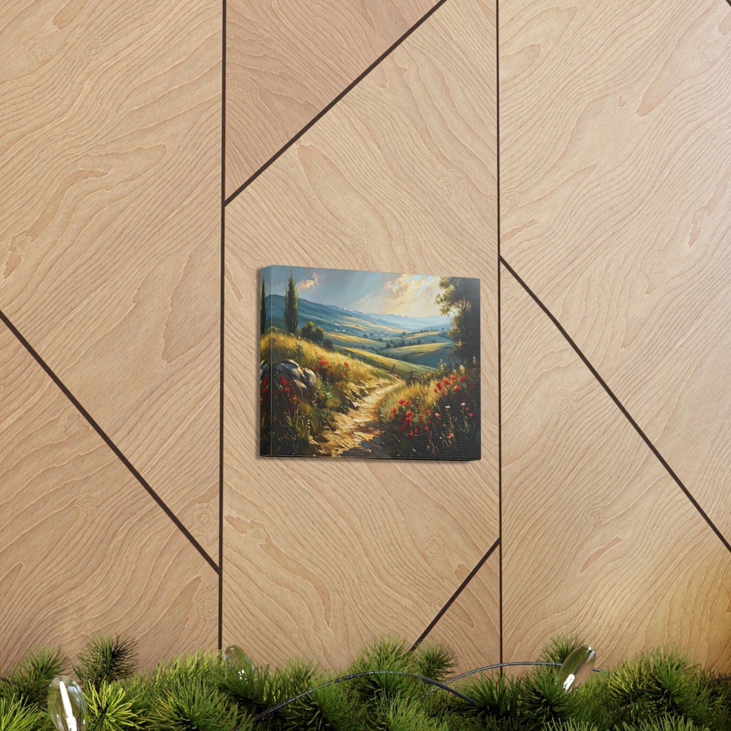 Serene Hillside: Classic Oil Painting Wall Décor