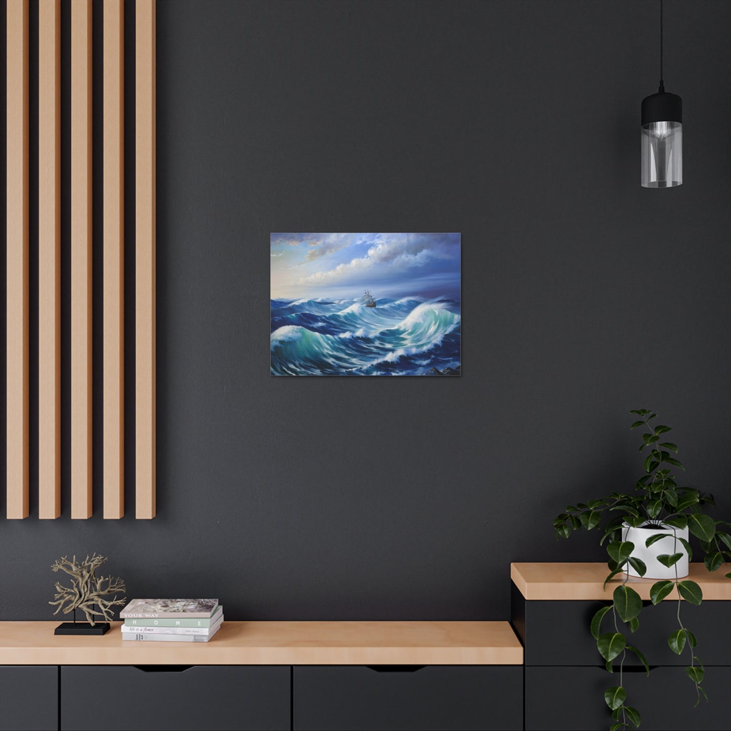 Dramatic Waves: Classic Oil Painting Wall Décor