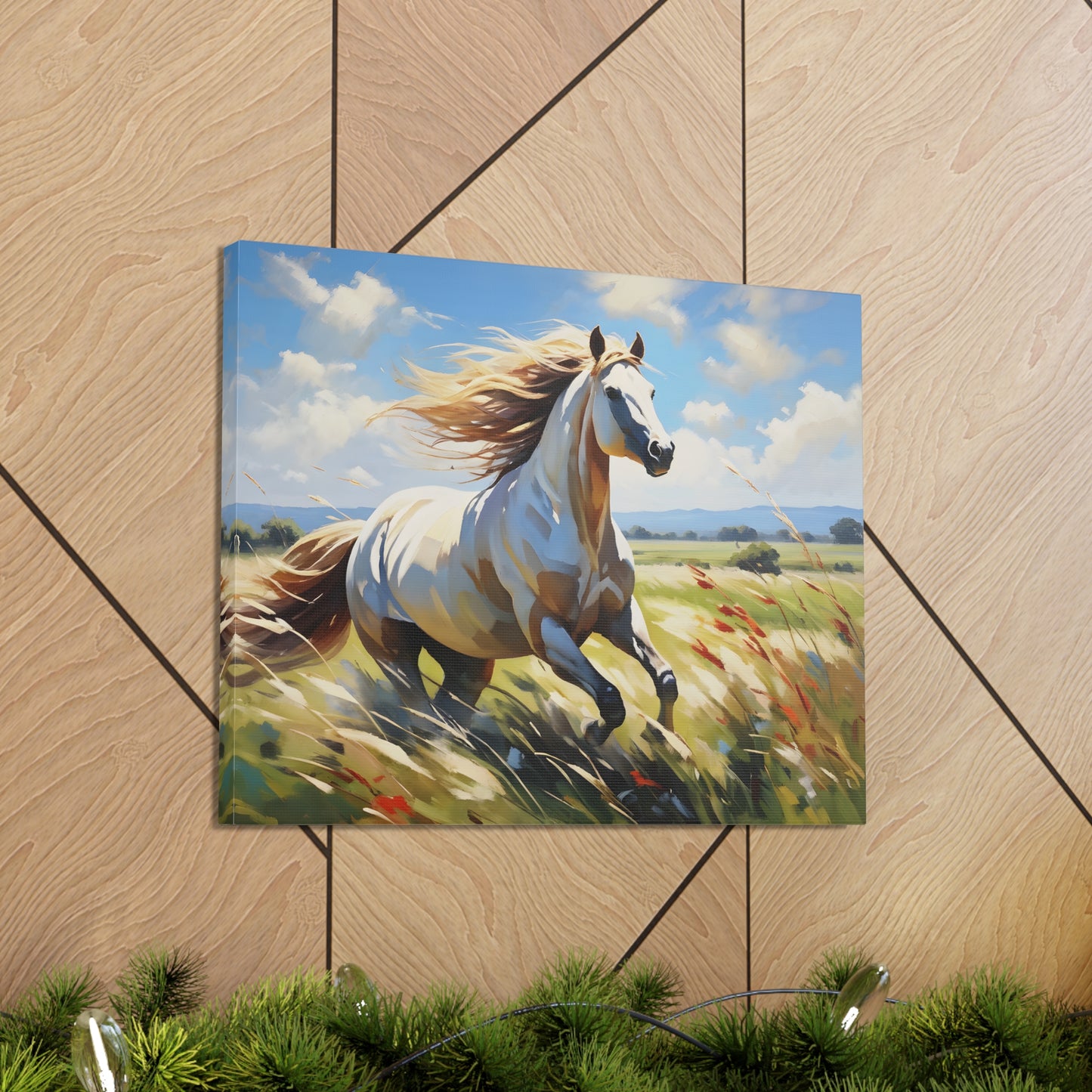 Misty Meadow: Classic Oil Painting Wall Décor