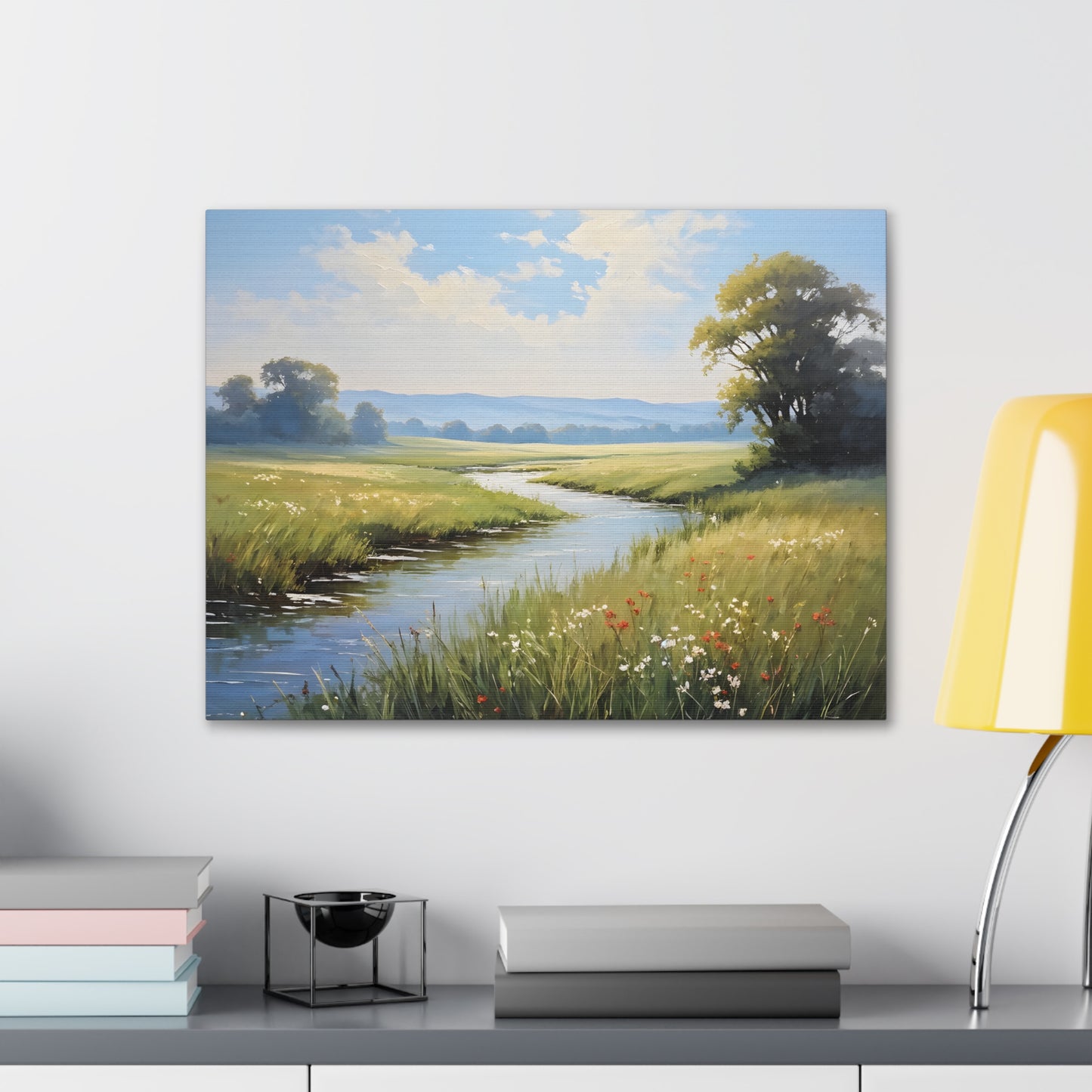 Whispering River: Classic Oil Painting Wall Décor