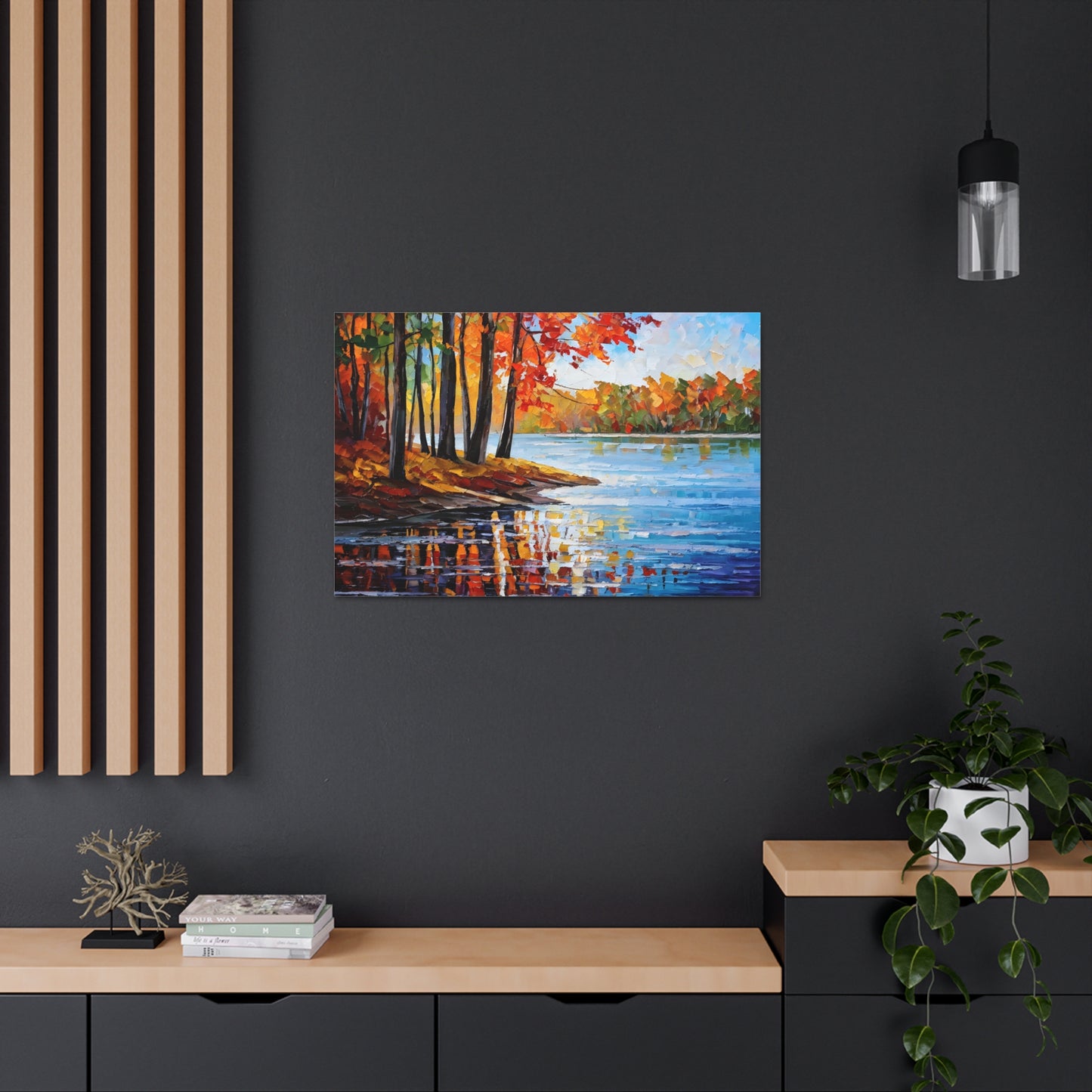 Serene Lake: Classic Oil Painting Wall Décor