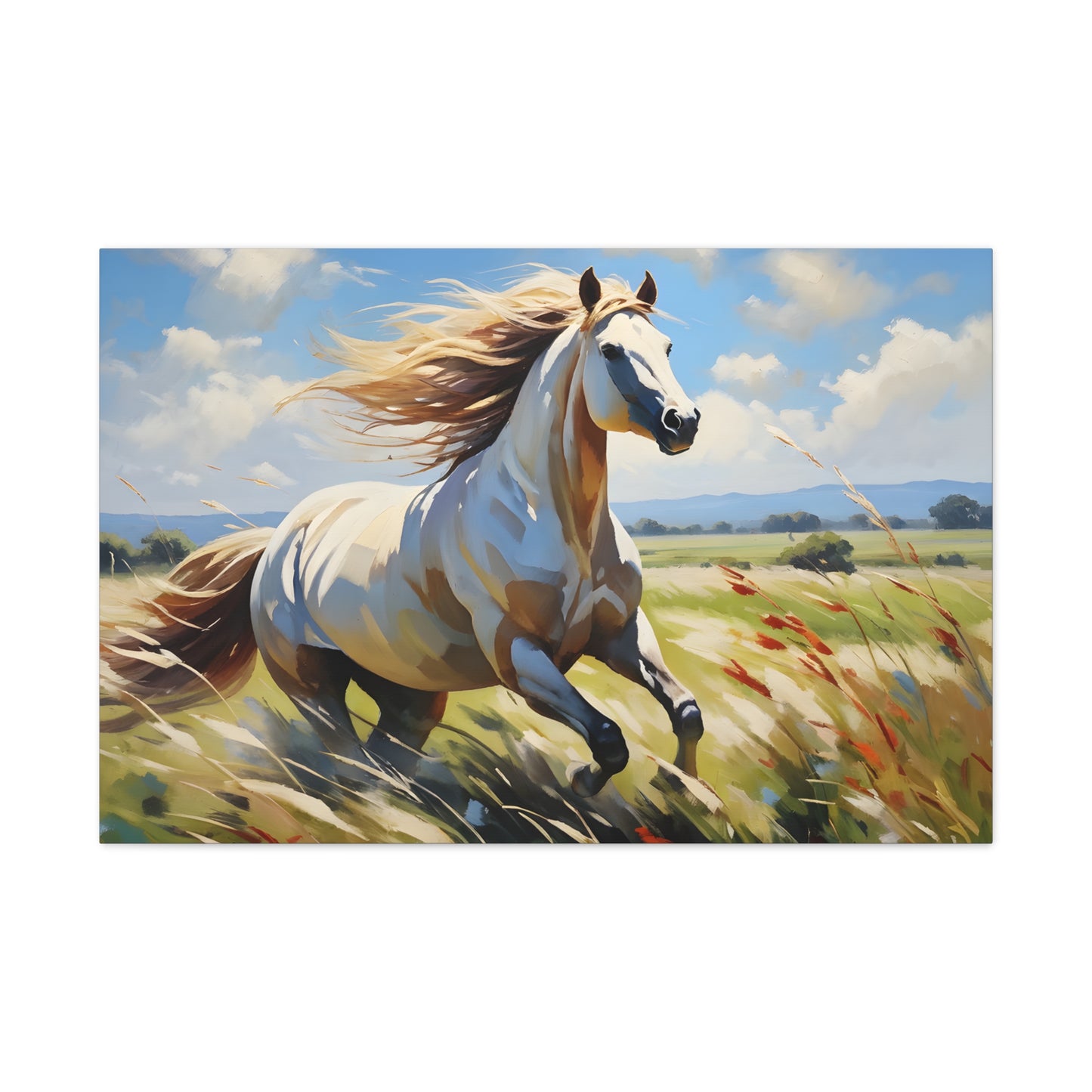 Misty Meadow: Classic Oil Painting Wall Décor