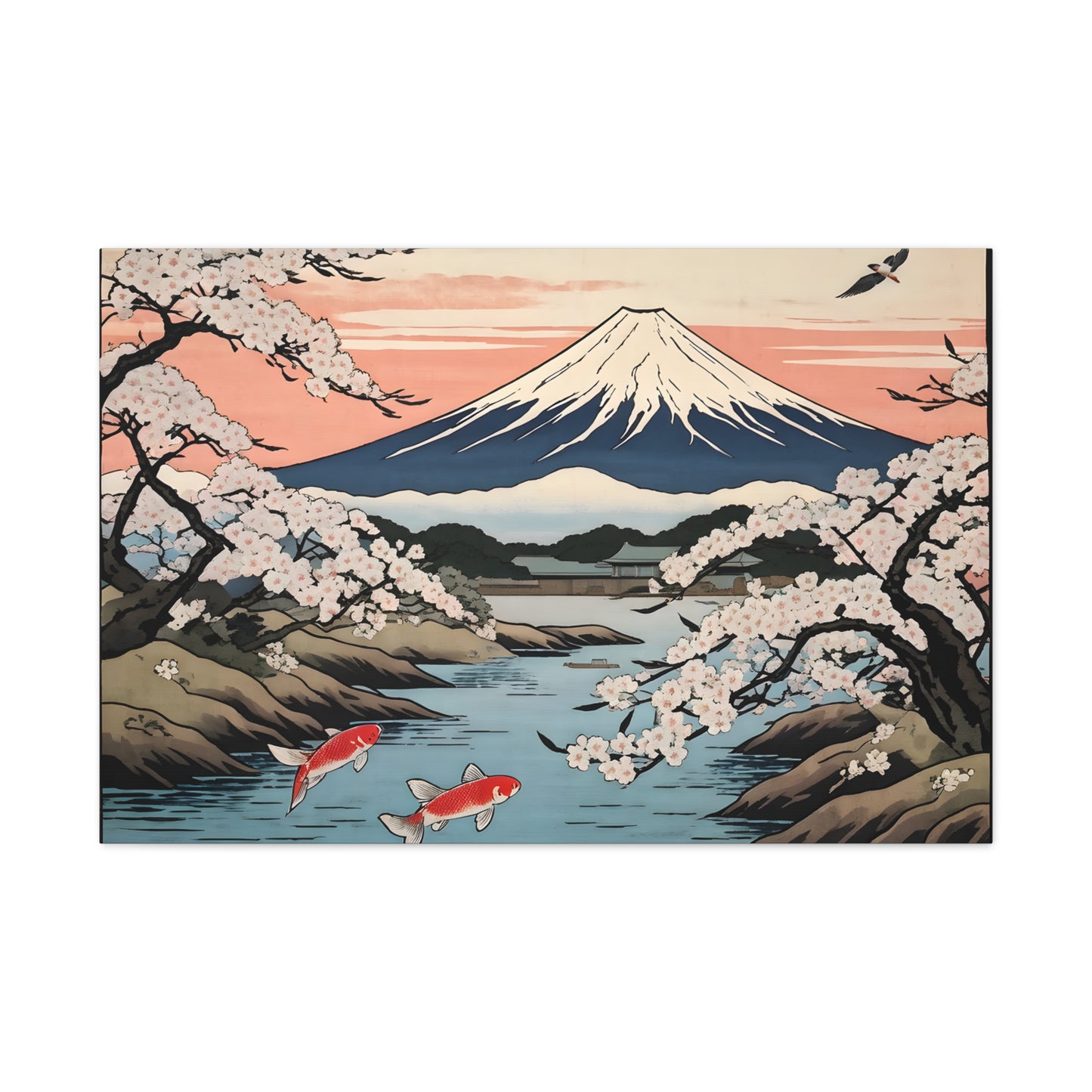 Koi Pond Reflections: Ukiyo-e Wall Décor