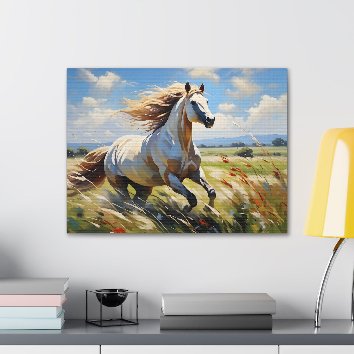 Misty Meadow: Classic Oil Painting Wall Décor