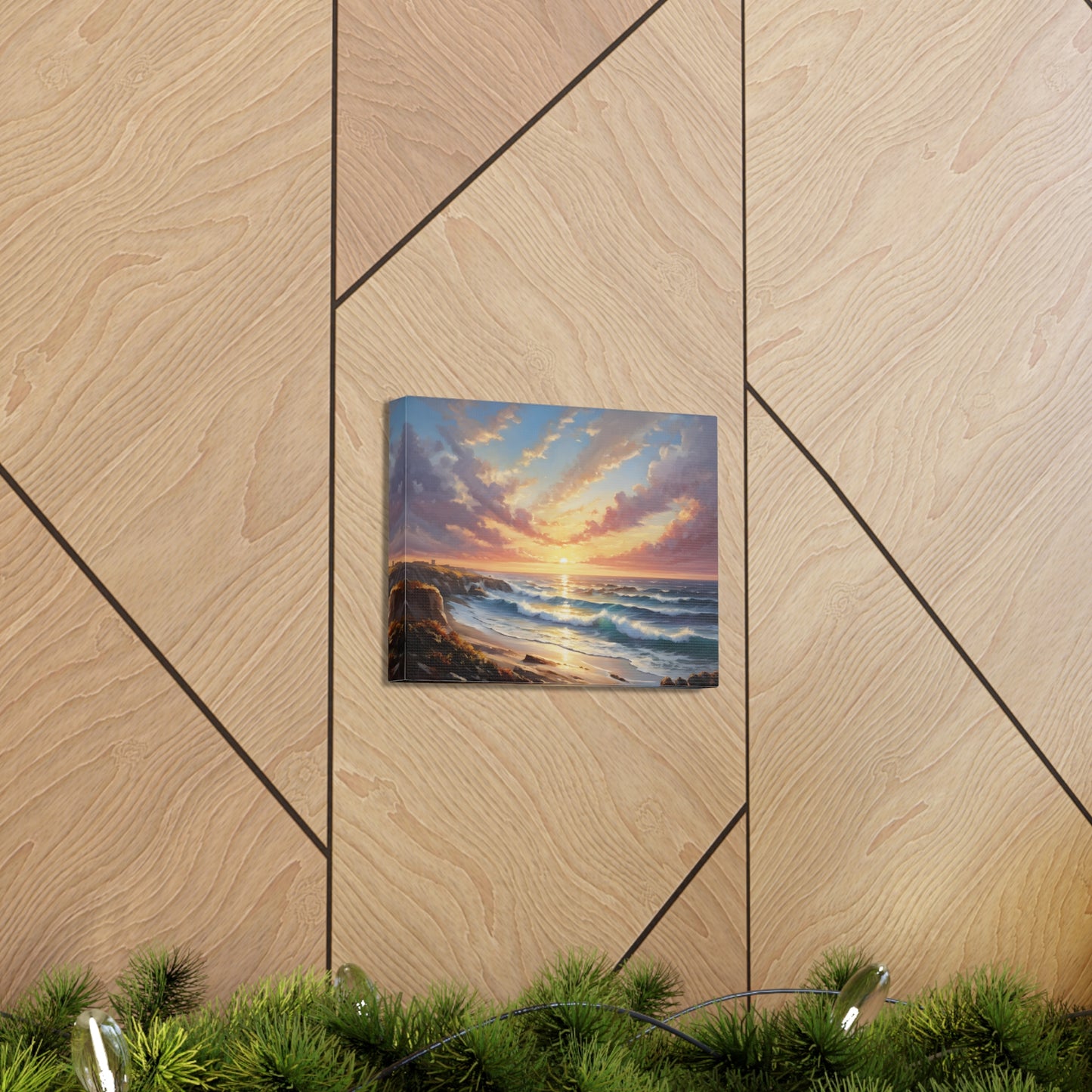 Coastal Sunrise: Classic Oil Painting Wall Décor