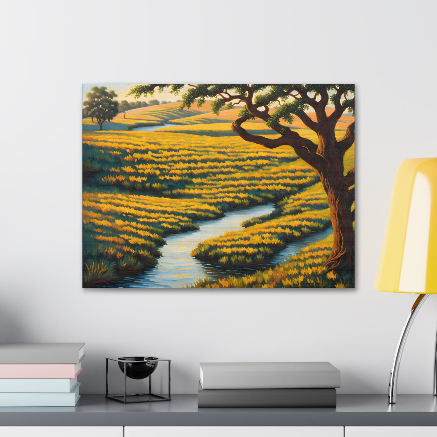 Autumn Meadow: Classic Oil Painting Wall Décor