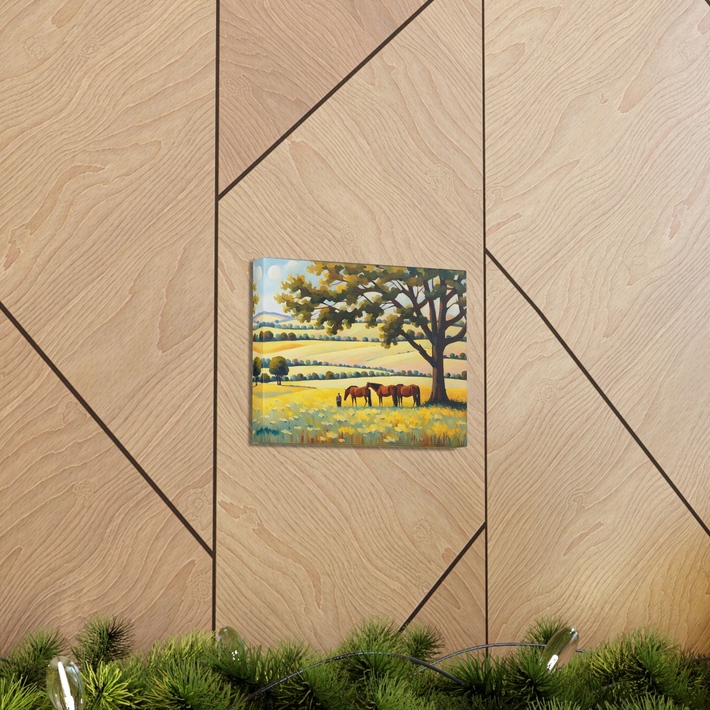 Meadow Serenity: Classic Oil Painting Wall Décor