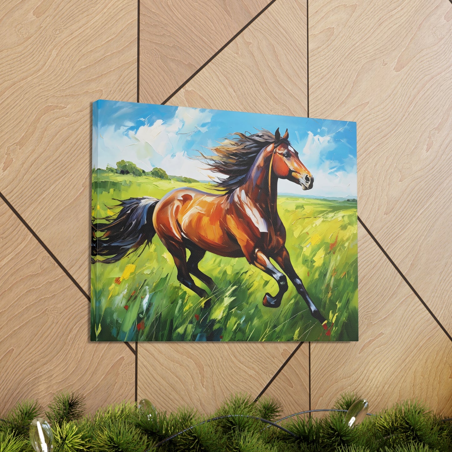 Windswept Mane: Classic Oil Painting Wall Décor