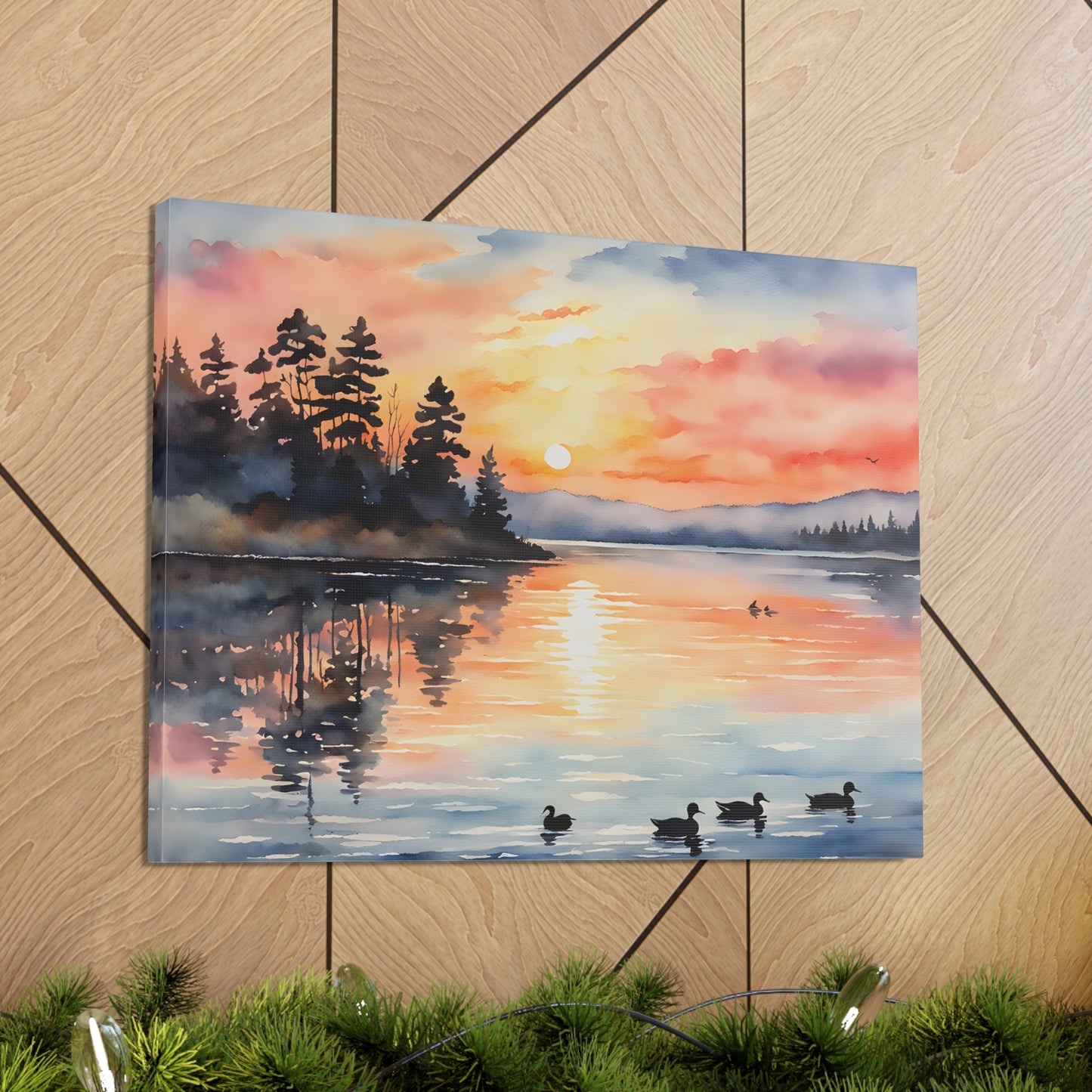 Lakeside Serenity: Watercolor Wall Décor