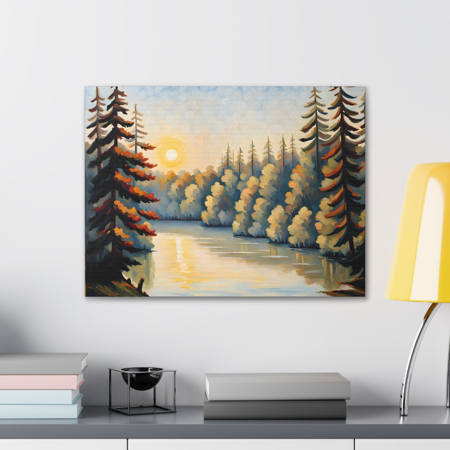 Tranquil Lake: Classic Oil Painting Wall Décor